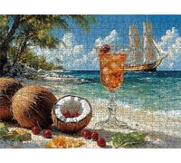 Coconut Beach Puzzle - 3000 Piece Jigsaw Puzzles for Adults - The Back Features Printed Letter Guides - The Pieces fit Together Snugly - Wooden Puzzles for Adults - Gifts Man 48.0 X 31.9 Inch s7h-83