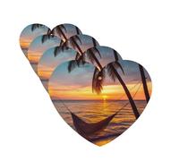 Coconut Beach Sunset Hammock Car Air Freshener Cards for Women Men 4 Pack Cute Car Accessories Long Lasting Scent Car Diffuser Hanging Auto Aromatherapy Tablets Car Fresheners Gifts