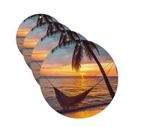 Coconut Beach Sunset Hammock Car Air Freshener Cards for Women Men 4 Pack Cute Car Accessories Long Lasting Scent Car Diffuser Hanging Auto Aromatherapy Tablets Car Fresheners Gifts
