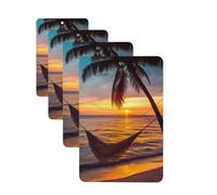 Coconut Beach Sunset Hammock Car Air Freshener Cards for Women Men 4 Pack Cute Car Accessories Long Lasting Scent Car Diffuser Hanging Auto Aromatherapy Tablets Car Fresheners Gifts