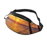 Coconut Beach Sunset Hammock Fanny Pack for Men Women, Waterproof Sports Waist Bag Fashion Belt Bag Crossbody Bags Hip Bum Bag with Adjustable Strap Large Sling Bag Purse for Travel Hiking