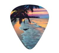 Coconut Beach Sunset Hammock Guitar Plectrums 12 Pieces For Ukulele Bass Instrument Accessories