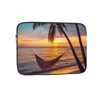 Coconut Beach Sunset Hammock Laptop Case 10 inch, Shockproof Protective Computer Sleeve Cover Water Resistant Laptop Bag Carrying Tablet Cover Briefcase Handbags Gifts for Men Women