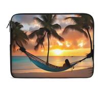 Coconut Beach Sunset Hammock Laptop Sleeve Case 15inch, Shockproof Protective Case, 10-17 Inch Computer Sleeve, Water Resistant Laptop Briefcase for Men Women Compatible with Macbook Air/Notebook/Tabl