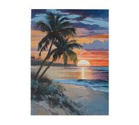 Coconut Beach Sunset Hammock -Print 500 Piece Picture Puzzles For Adults Eco-Friendly Wooden Jigsaw With Images Gift For Family Fun And Relaxation