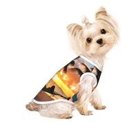 Coconut Beach Sunset Hammock Print Dog Shirt Summer Pet T-Shirts Stretchy Cats Dogs Tee Shirt Sleeveless Tank Top Dog Vest