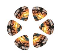 Coconut Beach Sunset Hammock print Guitar Picks, 12PCS Premium Celluloid Guitar Pick Medium for Acoustic Guitar, Electric Guitar, Bass