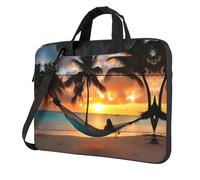 Coconut Beach Sunset Hammock Print Laptop Briefcase Bag Laptop Shoulder Sleeve Bag Computer Bags For 13/14/15.6 Inch