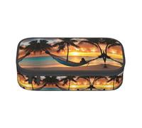 Coconut Beach Sunset Hammock Print Multi-Functional Pen Case,Perfect for Students, Professionals, and Travelers Alike