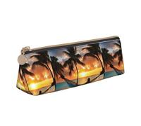 Coconut Beach Sunset Hammock Print Students Supplies Higher Capacity Pencil Pouch Pen Case School Travel Office Desk