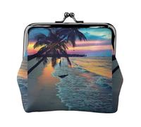 Coconut Beach Sunset Hammock Printing Lightweight Coin Purse, Minimalist Wallet for Coffee Runs and Local Outings