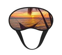 Coconut Beach Sunset Hammock Sleep Mask for Women Men Eye Mask for Sleeping Light Blocking Sleeping Mask with Elastic Strap Blindfold for Flight Nap Soft Breathable Travel Eye Cover for Side Sleeper