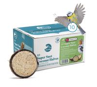 Coconut Bird Feeder Halves, Wild Bird Food for Small Birds with Suet,