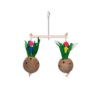 Coconut bird toys with perch and corn leaves Nobby Pet