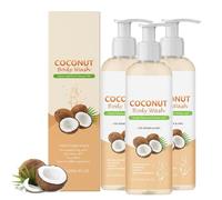 Coconut Body Wash, Coconut Shower Gel for Old People Smell, Natural Shower Gel for Strong Odor Smell Remover, Deep Cleansing & Moisturizing, Body Wash with Coconuts Oil for All Skin Types (3)