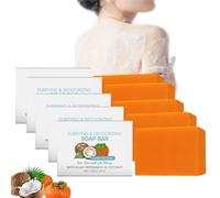 Coconut Body Wash Soap Bar With Persimmon，Purifying Deodorizing Odors For Women & Men，Deodorant Body Persimmon Bar Soap For Old People Smell & Skin Cleansing，Gentle On All Skin Types (5)