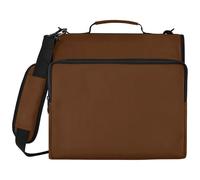 Coconut Brown 3 Ring Portfolio Protective Padding 3 Ring Binder with 14 Inch Laptop Sleeve
