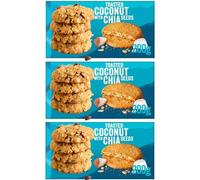 Coconut & Chia Oat Biscuits, 200g (Pack of 3), 45 Calories Per Biscuit. High Fibre. No GM Ingredients. No Hydrogenated Fat. No Artificial Colours, Flavours or Preservatives. Suitable for Vegans.