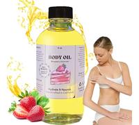 Coconut Cream Pie Body Oil,Handcrafted Coconut Cream Pie Body Oil,Body Juice Oil Vanilla,Hand Crafted Body Oil for All Skin Types (Strawberry)