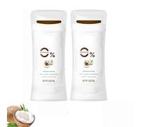 Coconut Deodorant Stick, 48h Odor Protection Natural Body Deodorant Cream, Whole Body Deodorant, Multi-Use Underarm Feet Body Deodorant with Refreshing Scents (2PCS)