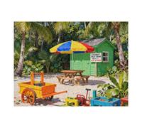 Coconut Experience 500 Piece Puzzle for Adults - Inspired Jigsaw Puzzles, Premium Textured Pieces, for Families and Caribbean Art Enthusiasts 20.5x15 in