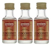 Coconut Flavouring Essence 3X28ml - Preema - Aromatic Food Flavouring for Baking Cakes, Cookies, Icings, Desserts, and Drinks - Tropical Flavour