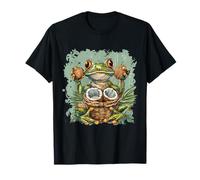 Coconut Frog Watercolor Nature Coconut Lover Animal Art T-Shirt