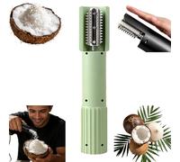 Coconut Grater Electric, Portable Handheld Electric Coconut Grater, Automatic Anti-Splash Rotating Kitchen Graters, Stainless Steel Coconuts Electrics Roller (Green2)