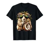 Coconut Guinea Pig Sunglasses Animal Art Motif Coconut Lover T-Shirt