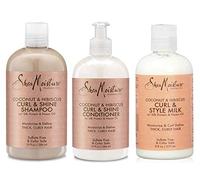 Coconut & Hibiscus Curl TRIO: Includes Curl & Shine Shampoo, Conditioner and Style Milk bny Shea Moisture