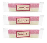 Coconut Ice Bars Gift Pack - 3 x 130g Bars in a Reusable Tin | Indulgent Treat for Coconut Ice Lovers