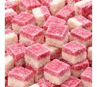 Coconut Ice Sweets 500g - Crumbly Pink & White Coconut Flavoured Fruit Sweets - Vegan Confectionery - Traditional Coconut Candy