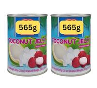 Coconut Jelly Cubes In Lychee Syrup 565g Jars Jelly For Bubble Tea (2x565g)