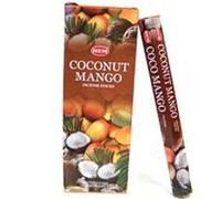 COCONUT MANGO INCENSE STICKS (6 PACKS=120 STICKS) in a Box