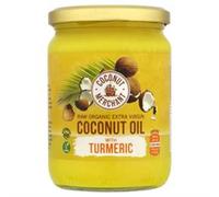 Coconut Merchant Raw Organic Raw Coconut Oil with Turmeric 500ml