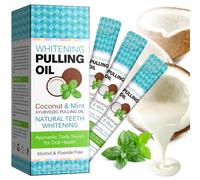 Coconut Mint Mouthwash Portable 20 Pcs, with Peppermint Oil, Natural Formula Without Alcohol, Promotes Oral Health| Pulling Oil for Teeth & Gums| Travel Mouthwash Bulk