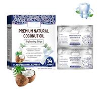 Coconut Mint Whitening Strips, Natural Ingredients for Gentle Teeth Brightening, Gentle Formula, Convenient Strip Design, Freshen Breath, 14 - Pack for a Dazzling Smile (1PCS)