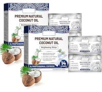 Coconut Mint Whitening Strips, Non-Slip Enamel-Safe Strips, Teeth Stain Remover, Teeth Whitening Kit, Sensitive Teeth whitening Strip Kit, Teeth Whitener for Smoking/Coffee/Wine Stain (2)