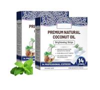Coconut Mint Whitening Strips, Sensitive Teeth Friendly Long-Lasting Whitenings Strip Kit, Instant Non-Slip Enamel-Safe Strips, Fresh Breath Cleaning, for Smoking, Coffee, Wine Stain (2BOXS)