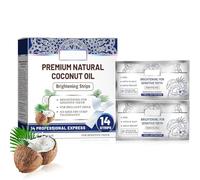 Coconut Mint Whitening Strips, Sensitive Teeth Friendly Whitening Strip Kit, Teeth Stain Gently Remover, Each Box Includes 14 Patches (1pc)