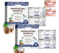Coconut Mint Whitening Strips, Sensitive Teeth Friendly Whitening Strip Kit, Teeth Stain Gently Remover, Each Box Includes 14 Patches (2pcs)