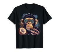 Coconut Monkey Portrait Sunglasses Artwork Coconut Lover T-Shirt