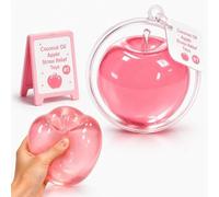 Coconut Oil Apple Squishy, 3.15in Clear Cute Apple Stress Balls, Zero Bounce Back Realistic Sensory Squeeze for Anxiety Management Party Favors (Big Apple-pink)