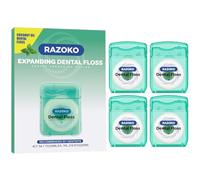 Coconut Oil Dental Floss Expanding Dental Floss (55 Yards, 4 Count) - Mint Flavor