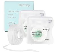 Coconut Oil Dental Floss for Wide Spaces Implants, Bridges, and Braces, Mint, Waxed,Expands