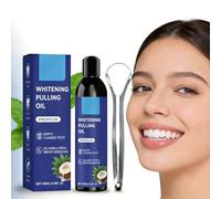Coconut Oil for Teeth Pulling,Oil Pulling,100ml Coconut Oil Pulling Mouthwash for Teeth Whitening & Fresh Breath,Natural Formula,with Tongue Scraper Included