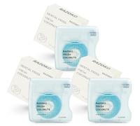 Coconut-Oil Infused Woven Dental Floss,Vegan and Cruelty-Free,Mint 6 Month Supply(33 Yds x 3 Units) (Coconut)
