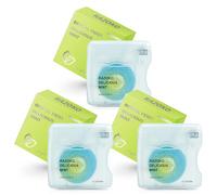 Coconut-Oil Infused Woven Dental Floss,Vegan and Cruelty-Free,Mint 6 Month Supply(33 Yds x 3 Units) (Mint)