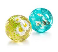Coconut Oil Squishy Stress Ball, Effective Pressure Feeling for Concentration and Stress Relief, Handmade Sensory Toys in Daisy and Shell Design, Pack of 2