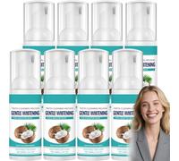 Coconut Oil Teeth Whitening Mousse Foam - Deep Cleaning Oral Care, Fresh Breath Stain Removal, Mint Fine Foaming Toothpaste Mouthwash Travel-Friendly (8Pcs)